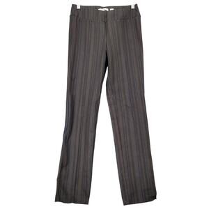 Ilusion Gray Pants Stretch Trousers Preppy Stripe Elastic Waist Womens Size 6
